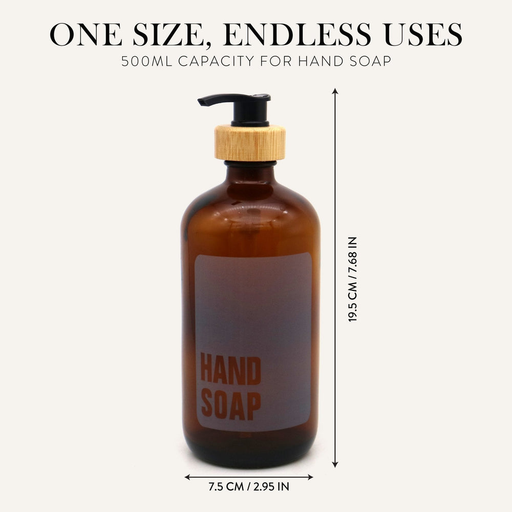 Amber Glass Hand Soap Dispenser – 500ml