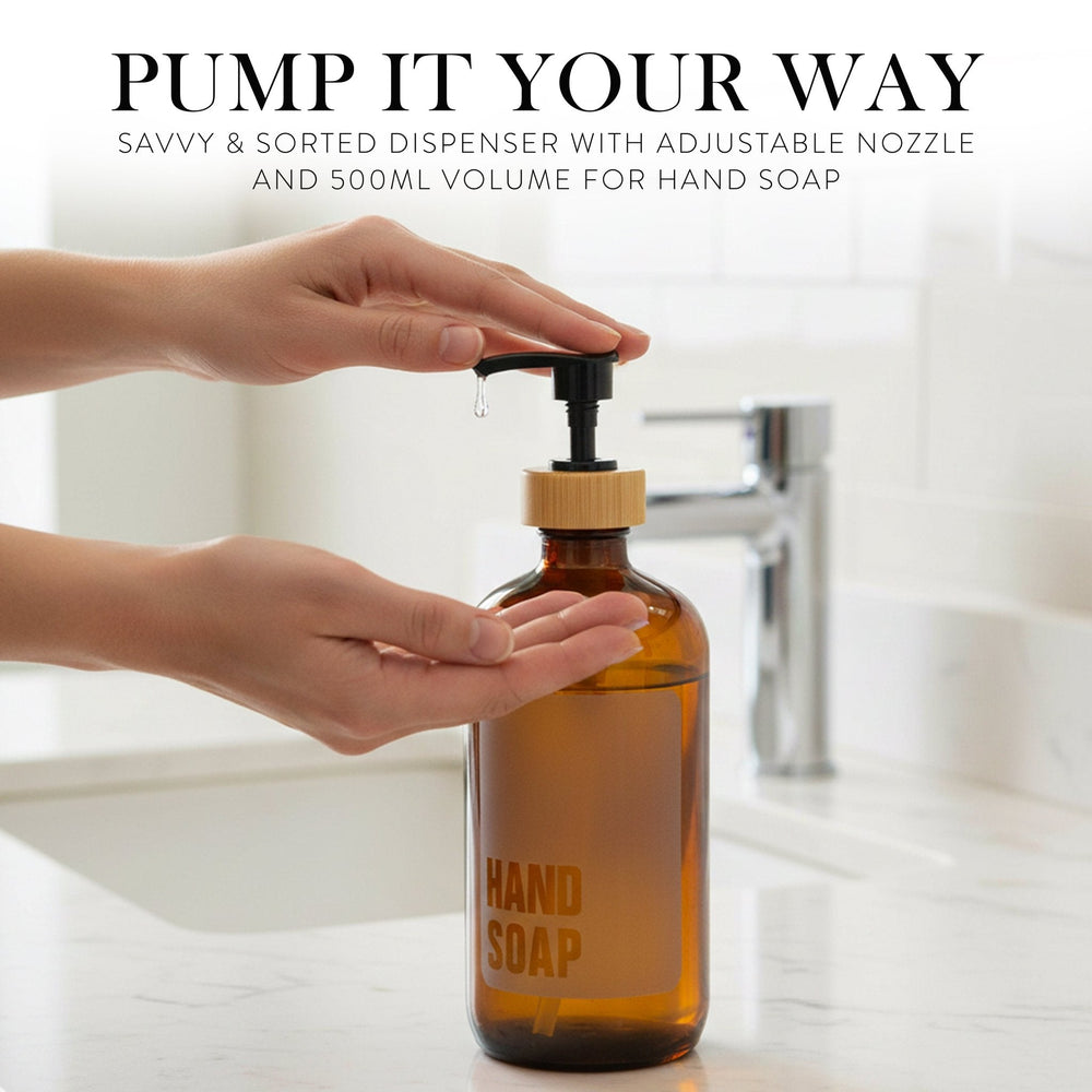 Amber Glass Hand Soap Dispenser – 500ml