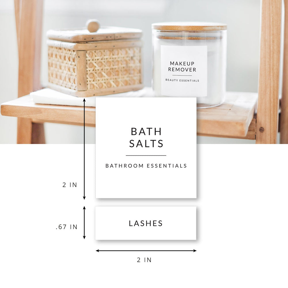 Minimalist Bathroom & Makeup Labels – 158 Pack