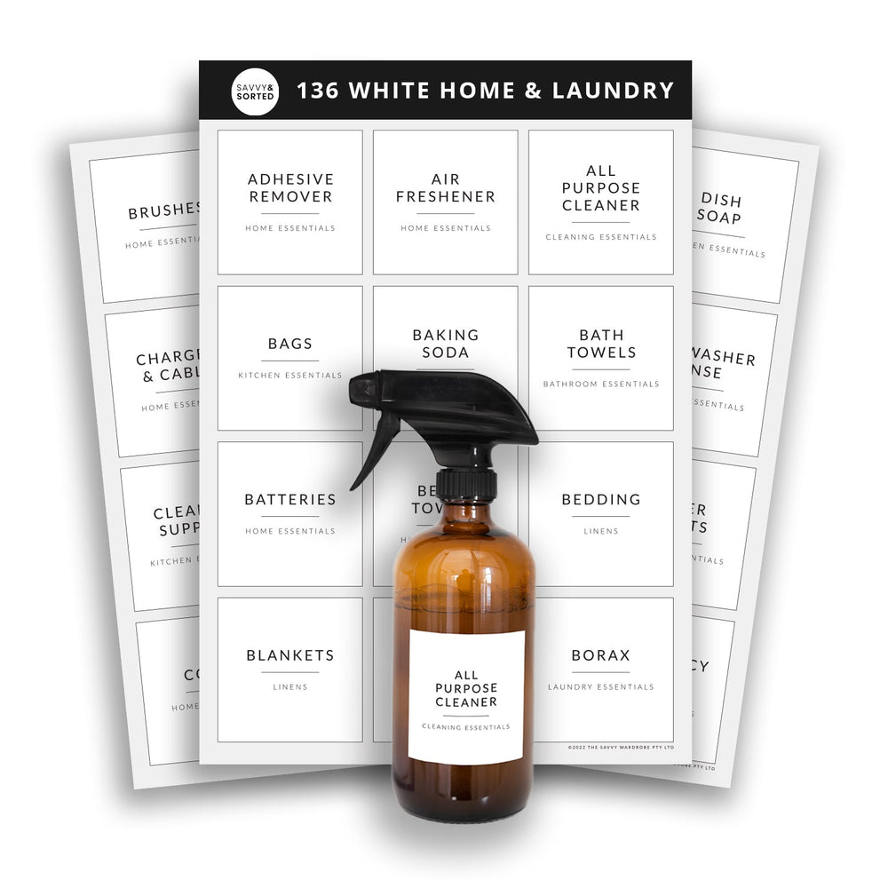 Minimalist Home Labels – 136 Pack