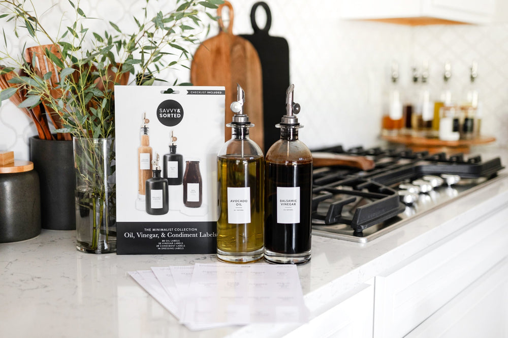 Minimalist Oil & Vinegar Labels – 54 Pack