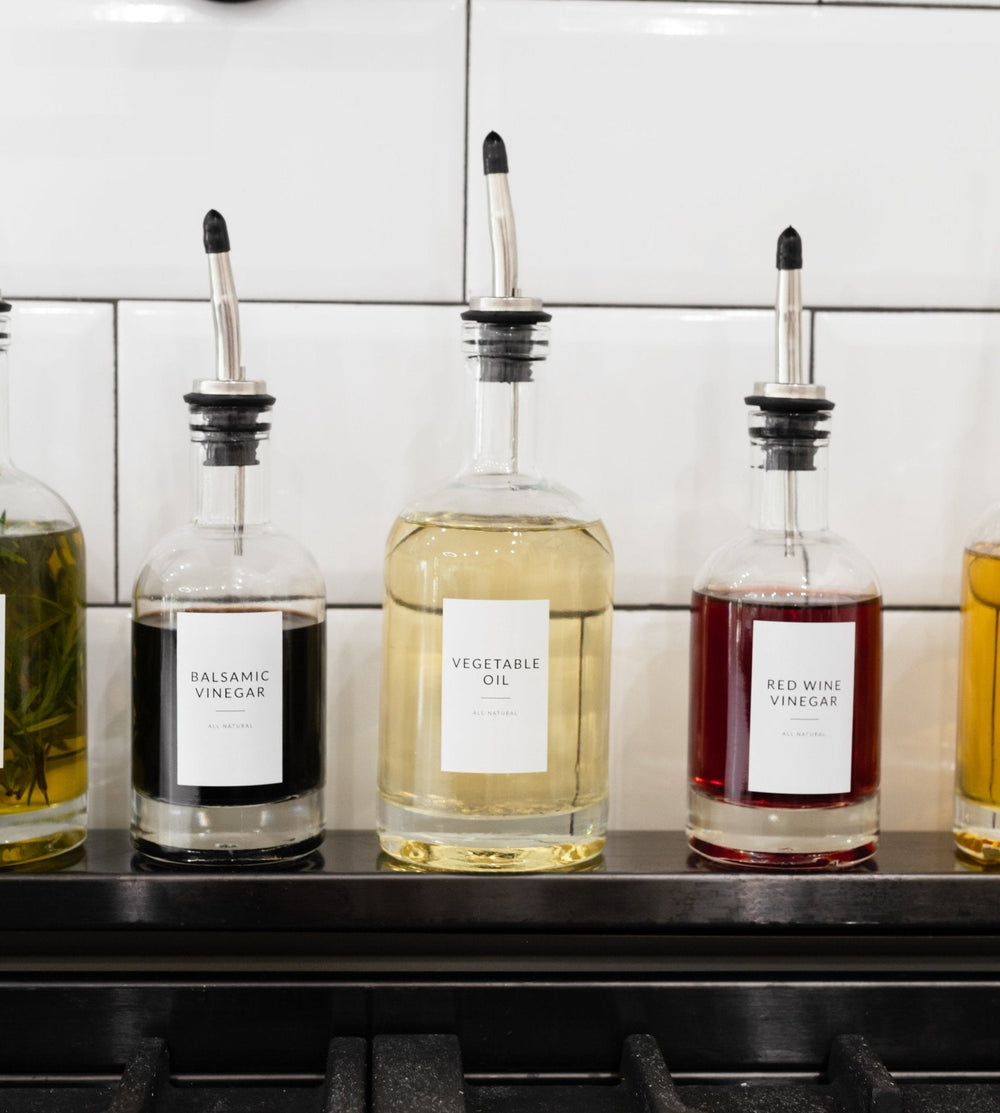 Minimalist Oil & Vinegar Labels – 54 Pack