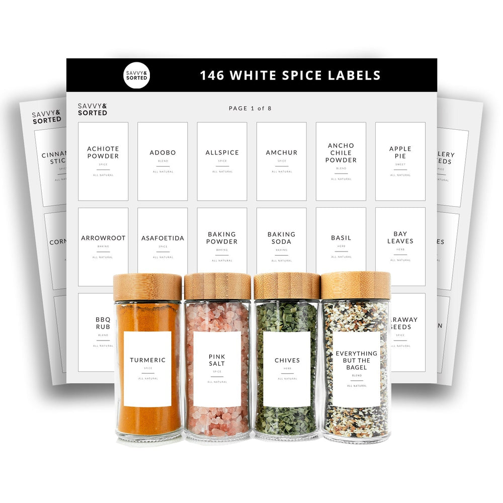 Minimalist Spice Labels – 146 Pack