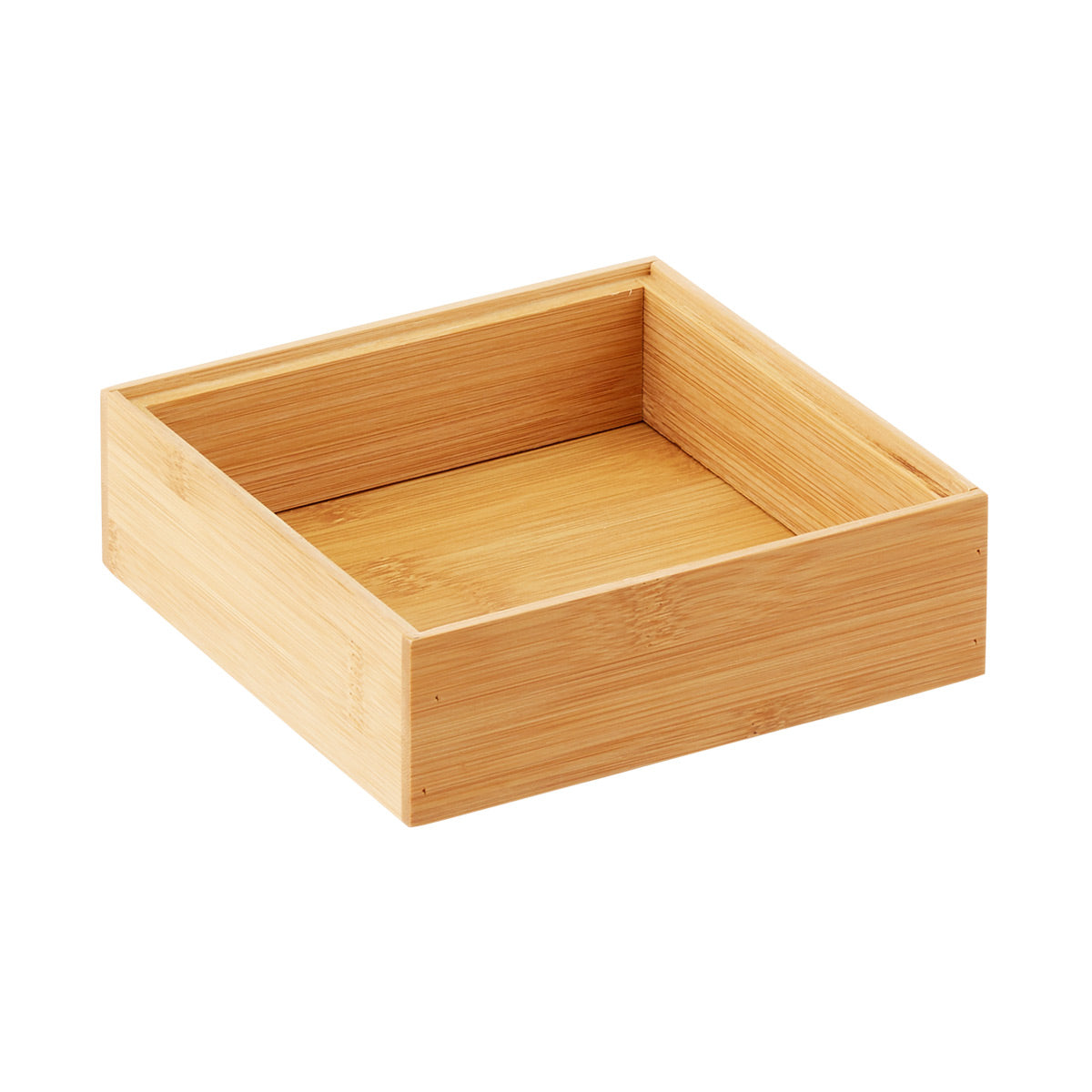 Wooden rectangular box on a white background