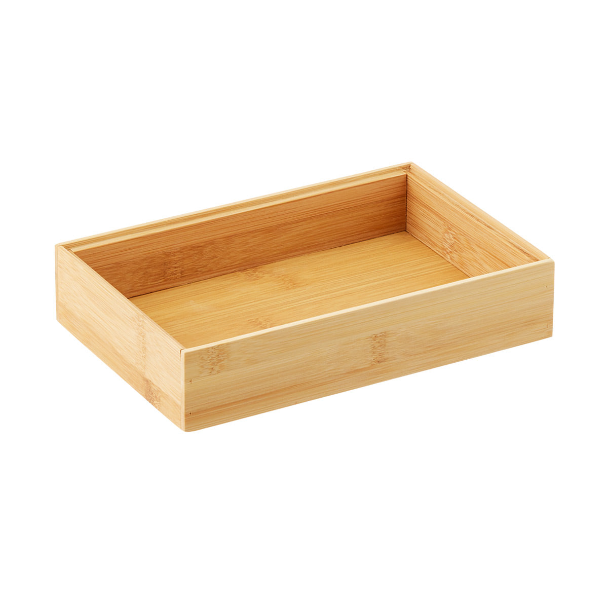 Wooden rectangular box on a white background