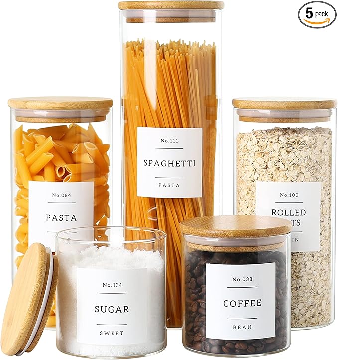Taugira's Spice Jars -  5 pack + 132 Labels