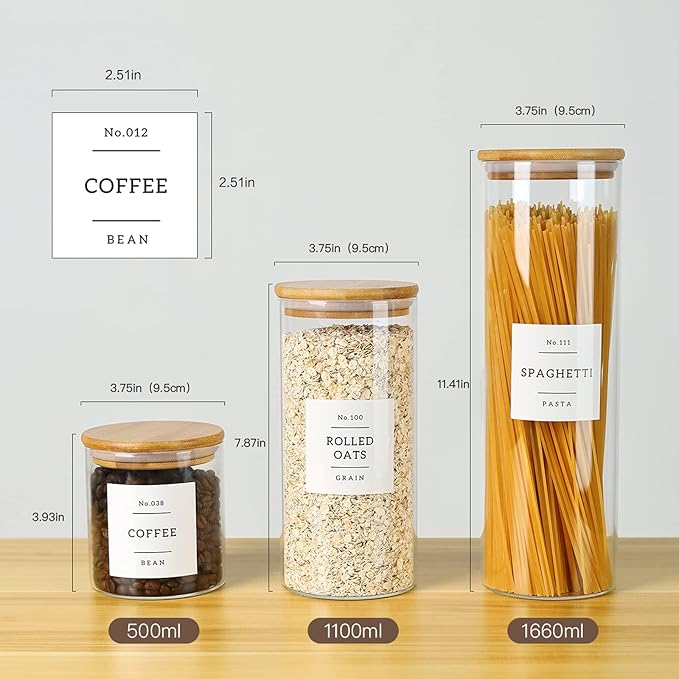 Taugira's Spice Jars -  5 pack + 132 Labels