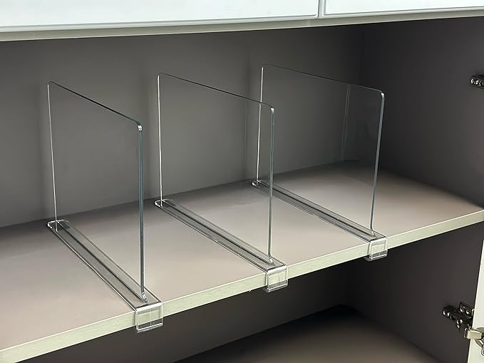 Clear Acrylic Shelf Dividers – Set of 6