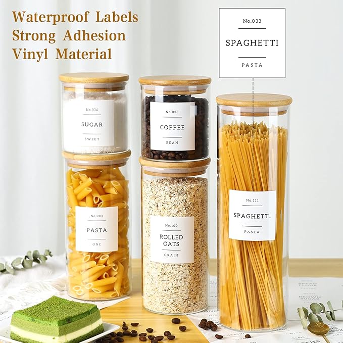 Taugira's Spice Jars -  5 pack + 132 Labels