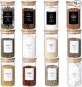 Glass Spice Jar Set – 12 Pieces with Labels