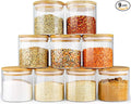 Glass Pantry Jar Set – 9 Pieces with Bamboo Lids