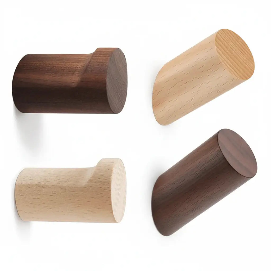 Rustic Wood Wall Hooks – Heavy Duty Coat & Hat Hanger