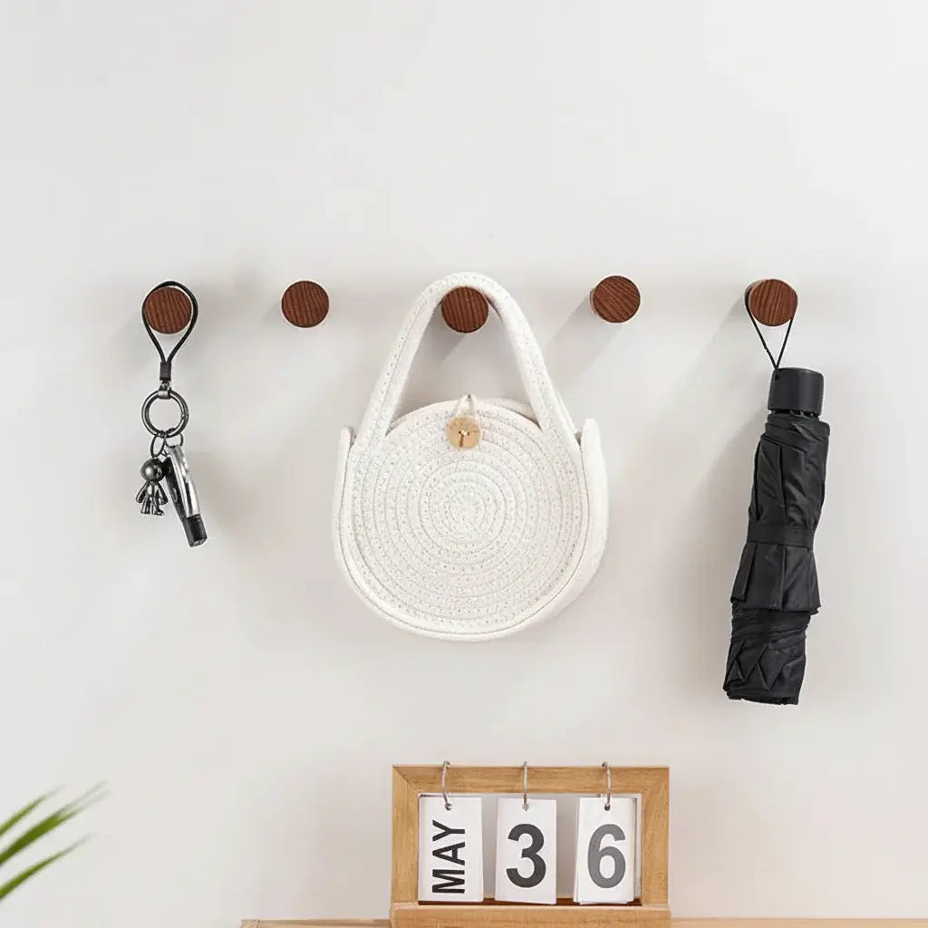 Rustic Wood Wall Hooks – Heavy Duty Coat & Hat Hanger