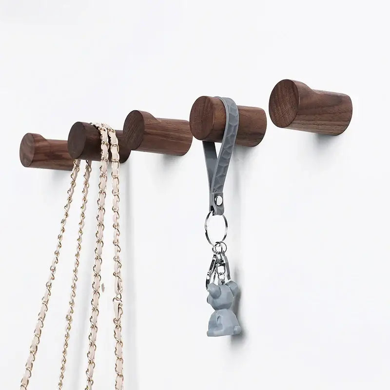 Rustic Wood Wall Hooks – Heavy Duty Coat & Hat Hanger