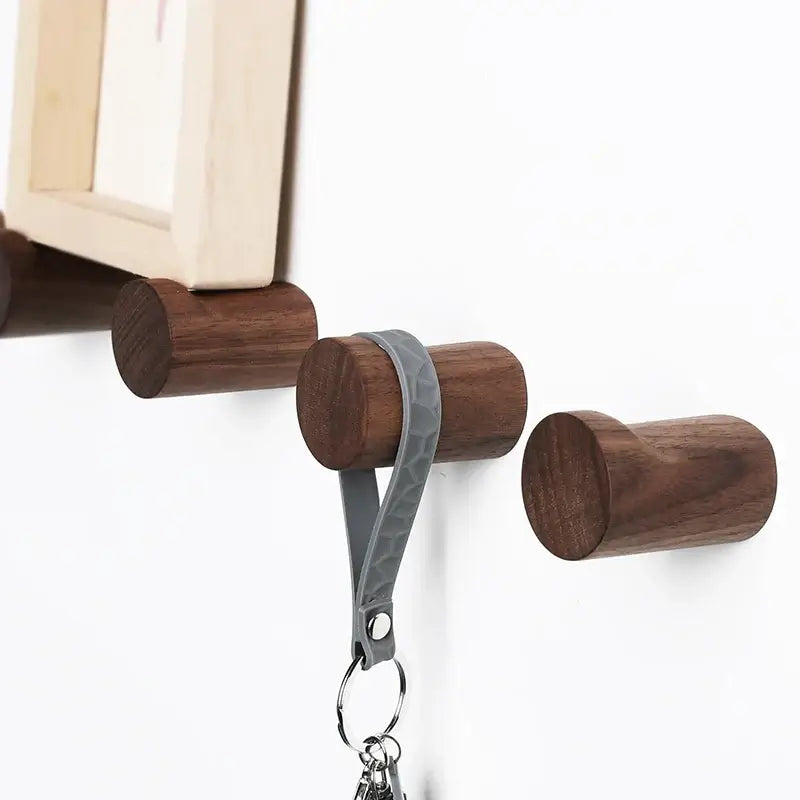 Rustic Wood Wall Hooks – Heavy Duty Coat & Hat Hanger