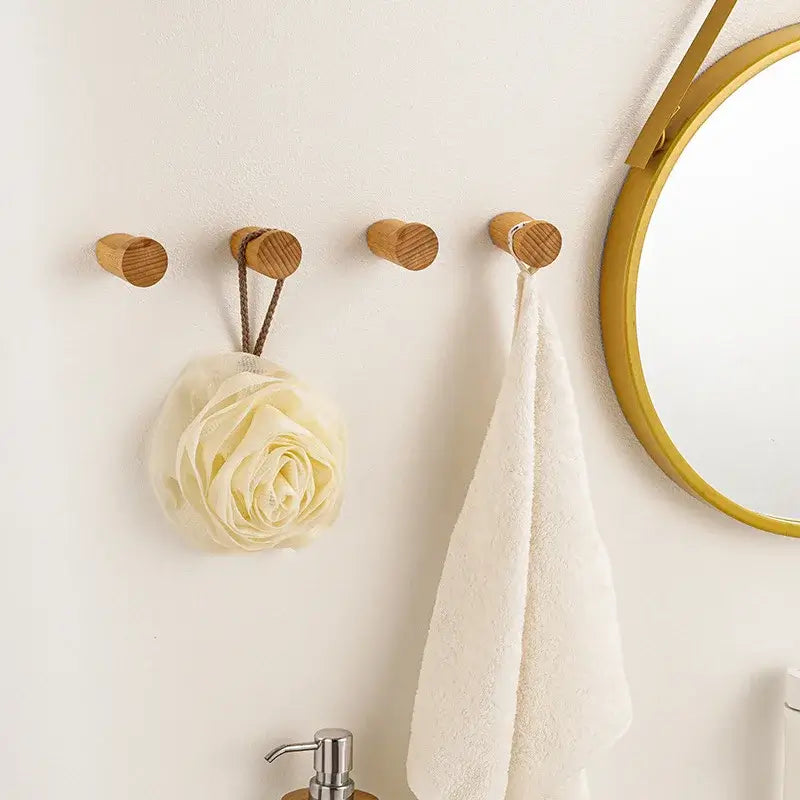 Rustic Wood Wall Hooks – Heavy Duty Coat & Hat Hanger