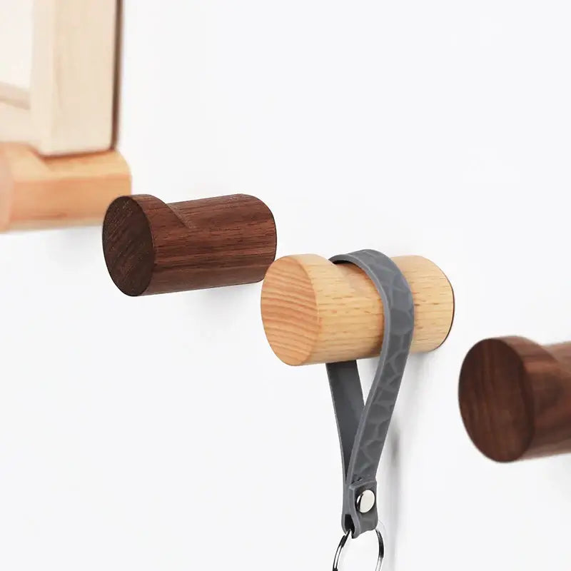 Rustic Wood Wall Hooks – Heavy Duty Coat & Hat Hanger