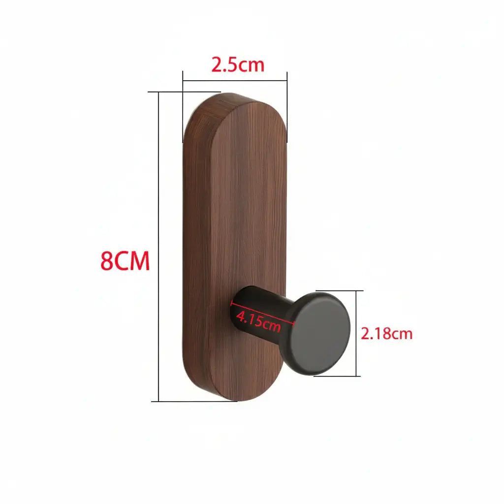 Self-Adhesive Walnut Wood Wall Hooks