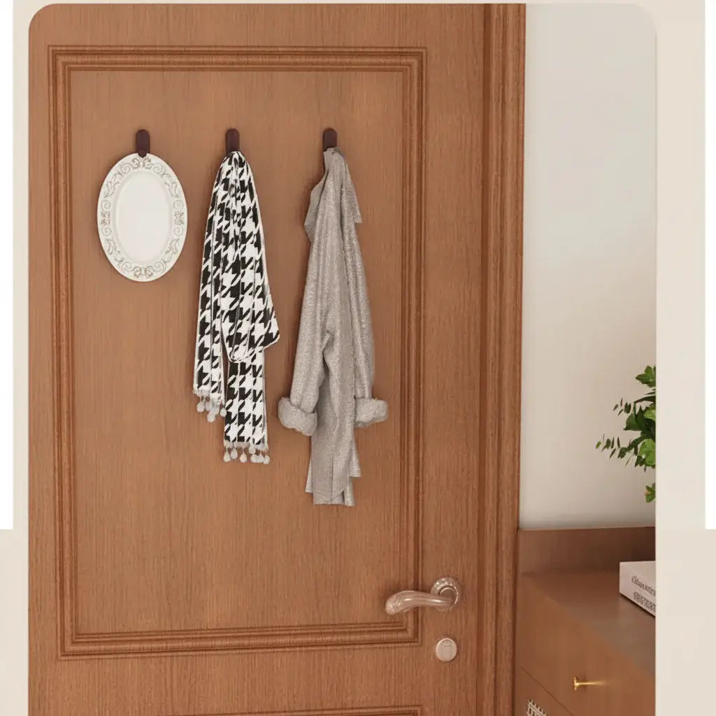 Self-Adhesive Walnut Wood Wall Hooks
