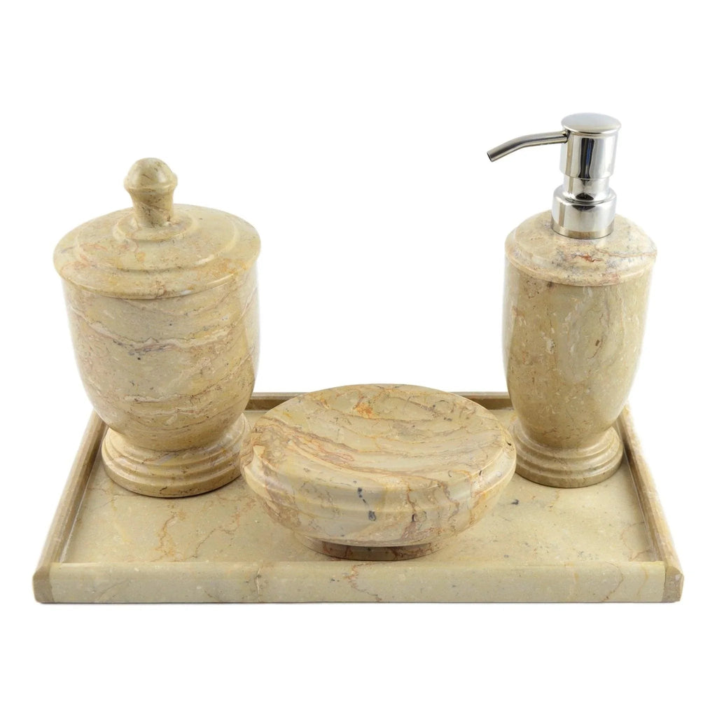 Sahara Beige Marble Vanity Tray Set