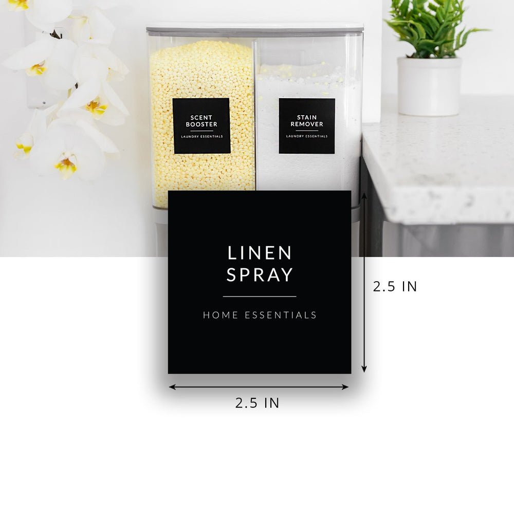Black Minimalist Home & Laundry Labels