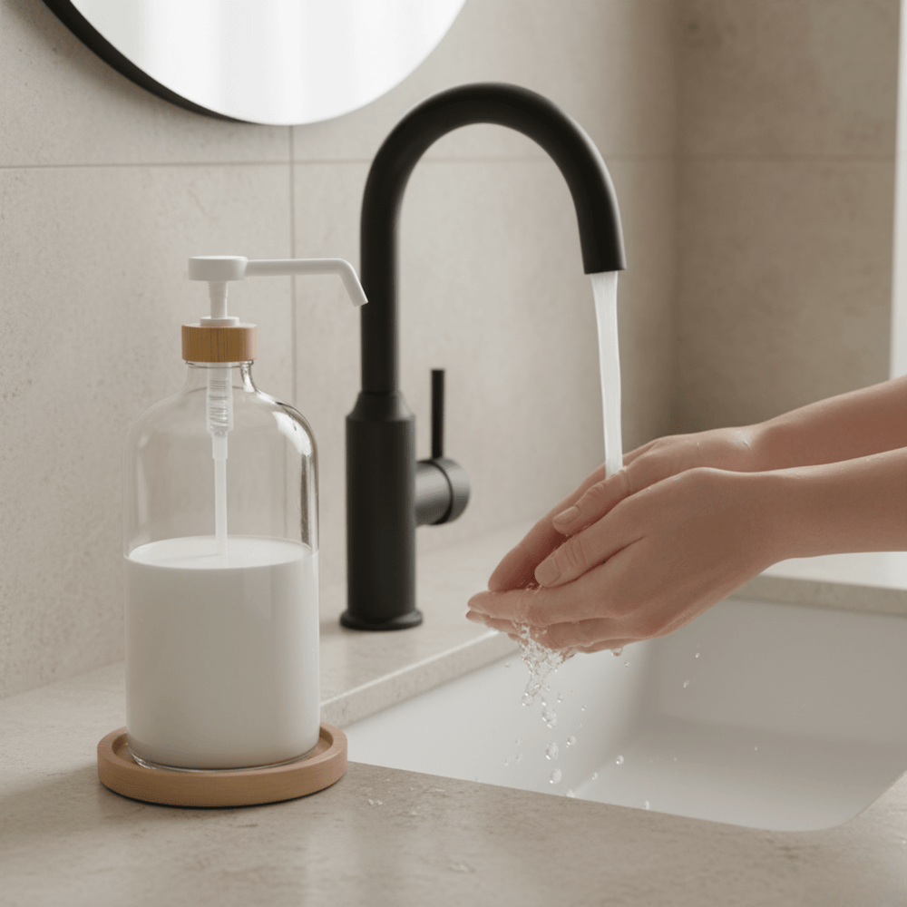 Clear Glass Soap Dispenser – 1L