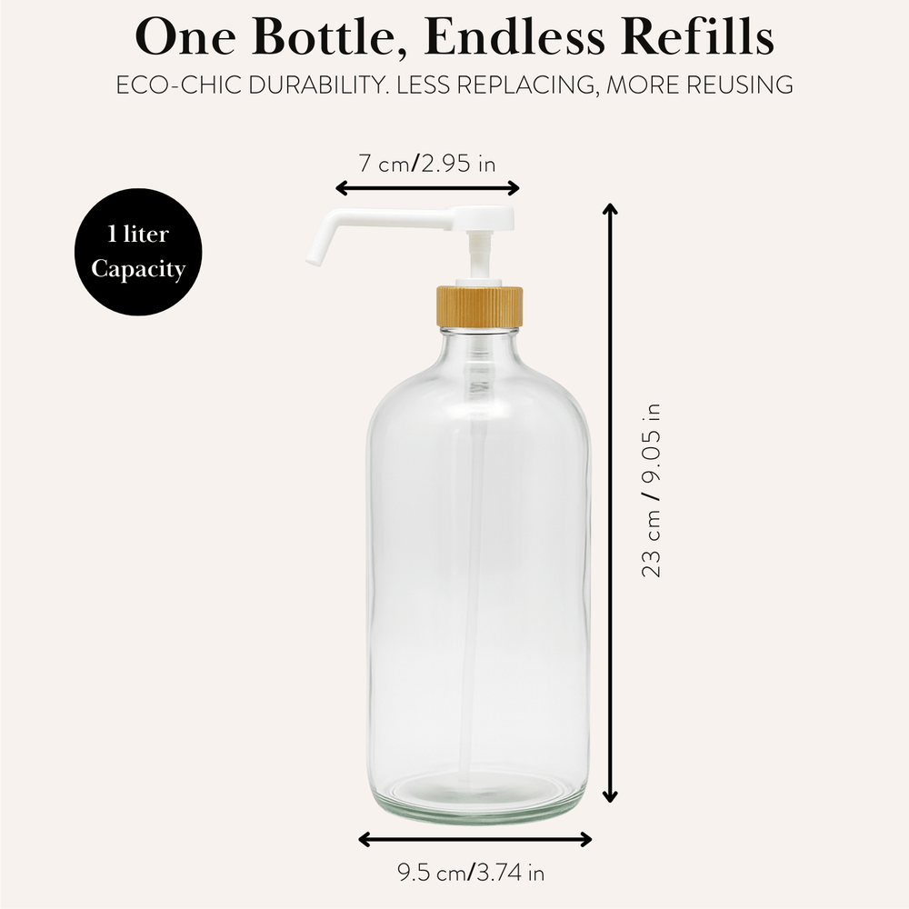 Clear Glass Soap Dispenser – 1L