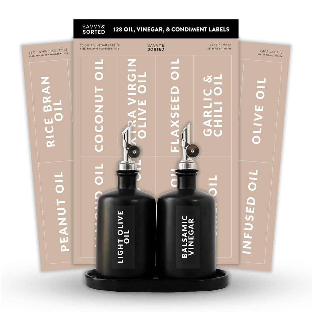 Clear Oil & Vinegar Condiment Labels