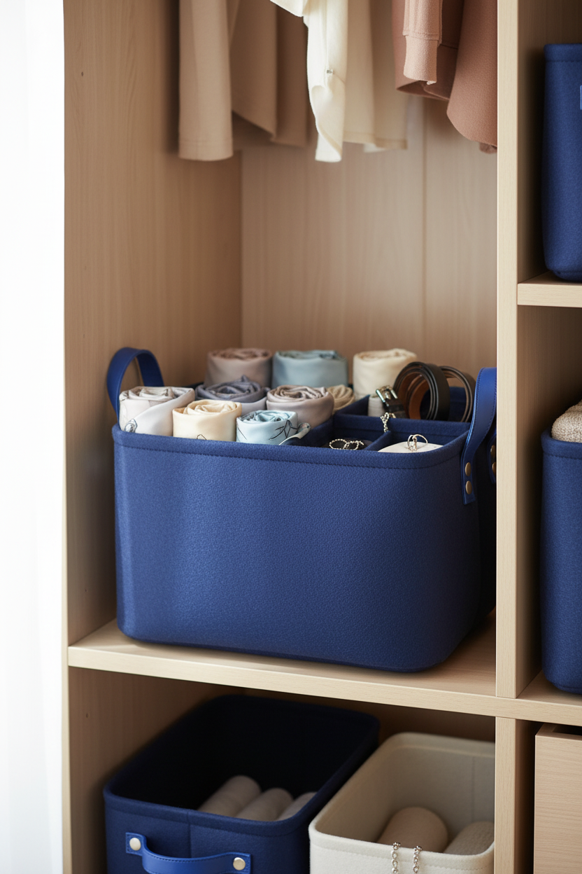 Desktop Basket - Blue Closet