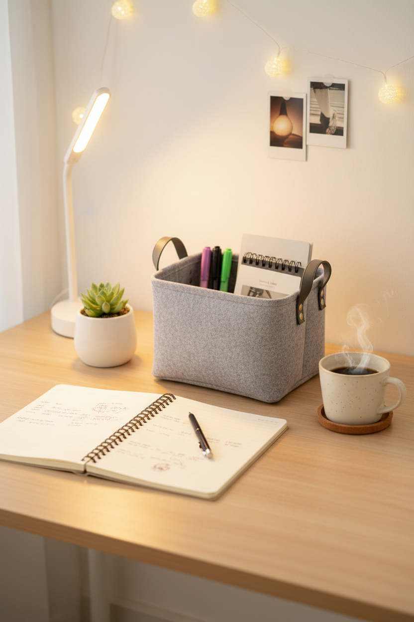 Desktop Basket - Cozy Workspace