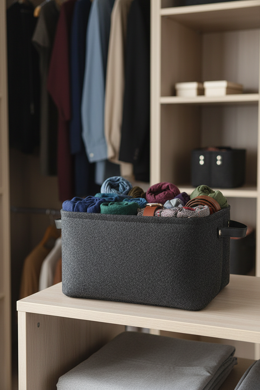 Desktop Basket - Dark Grey Closet