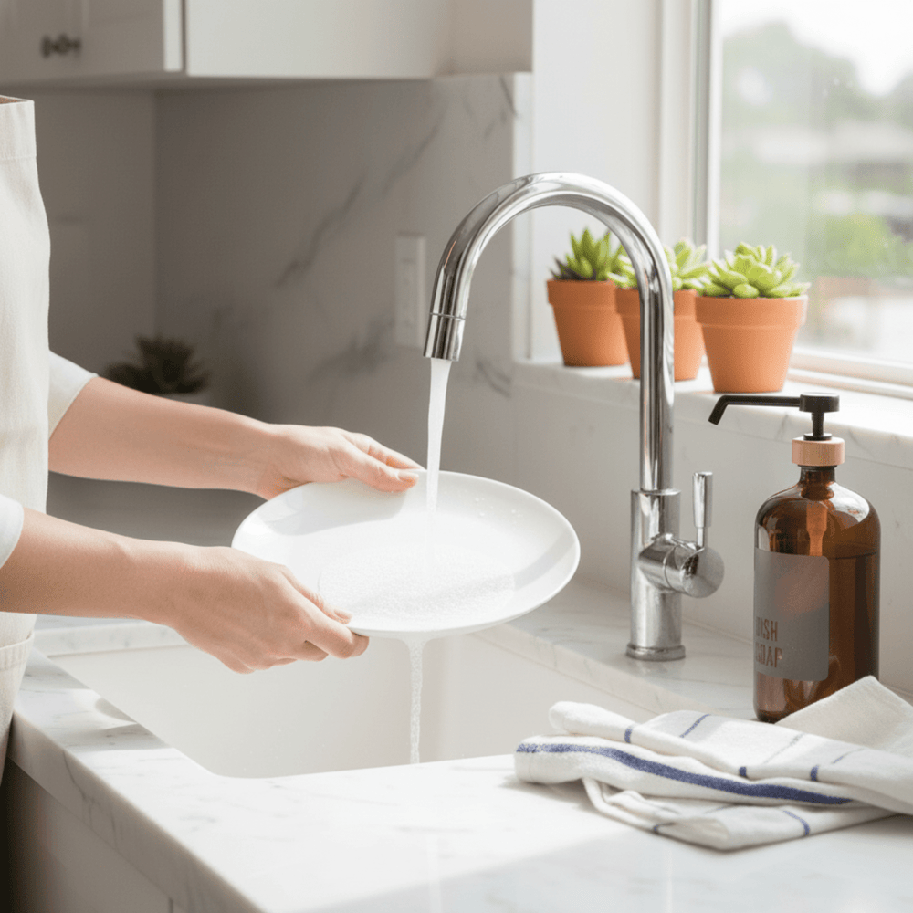 Amber Glass Dish Soap Dispenser – 1L