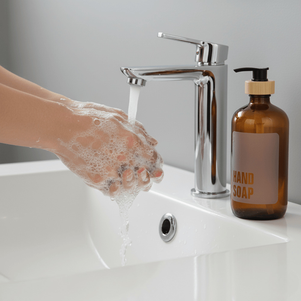 Amber Glass Hand Soap Dispenser – 500ml