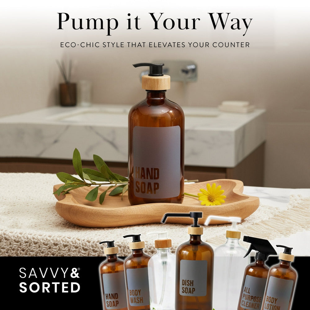 Amber Glass Hand Soap Dispenser – 500ml