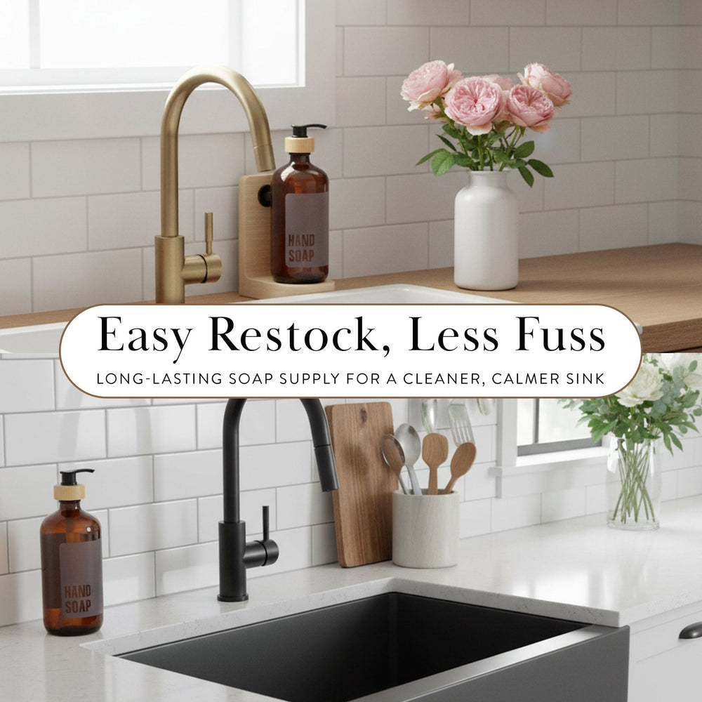 Amber Glass Hand Soap Dispenser – 500ml