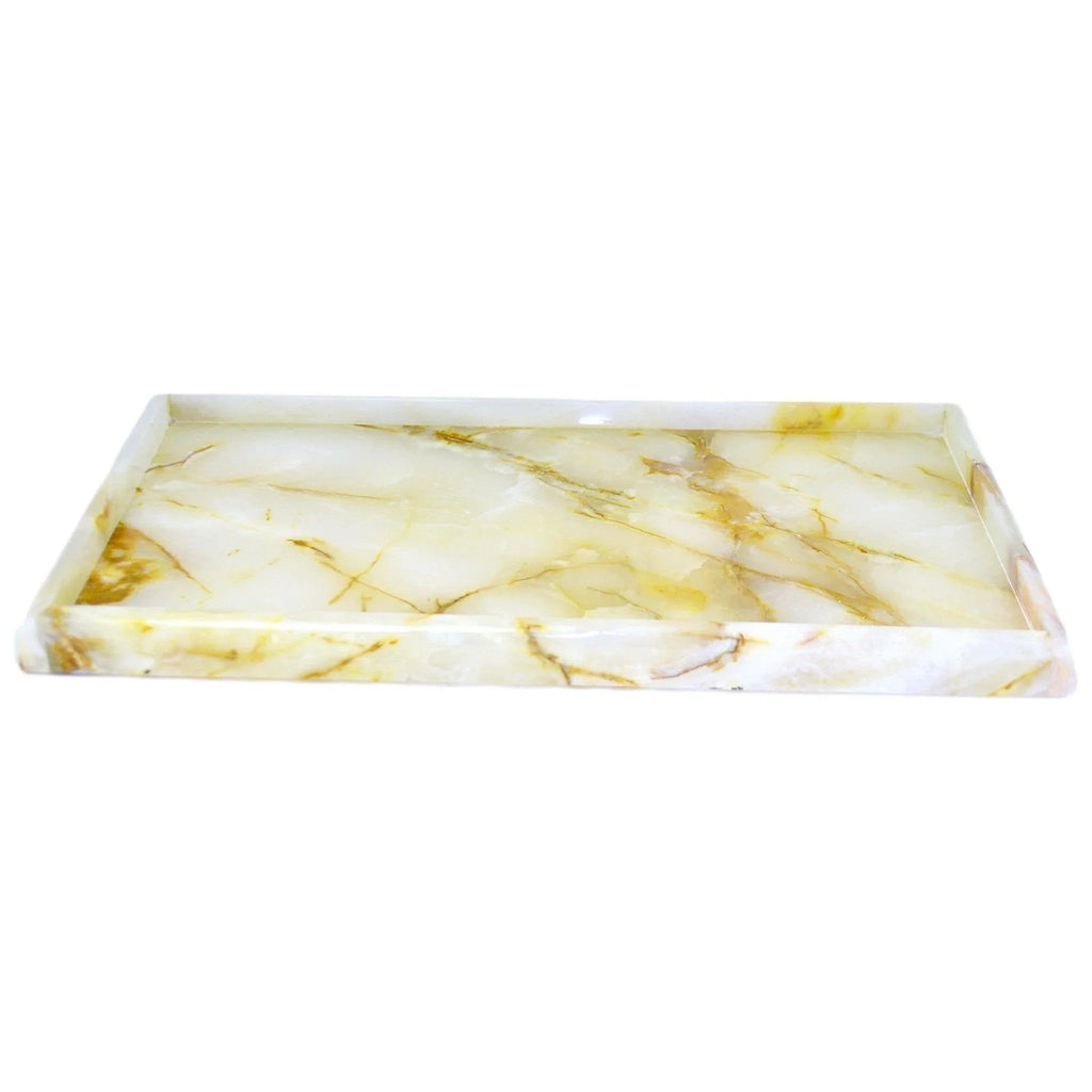 White Onyx Vanity Tray