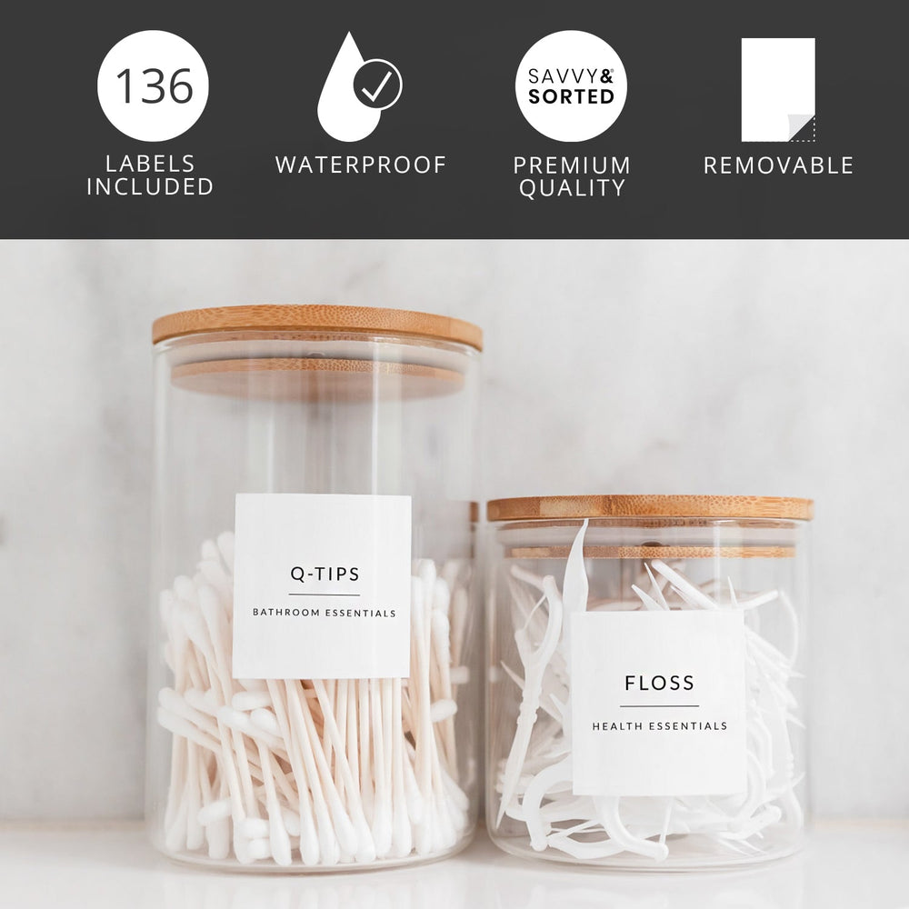 Minimalist Bathroom & Makeup Labels – 158 Pack
