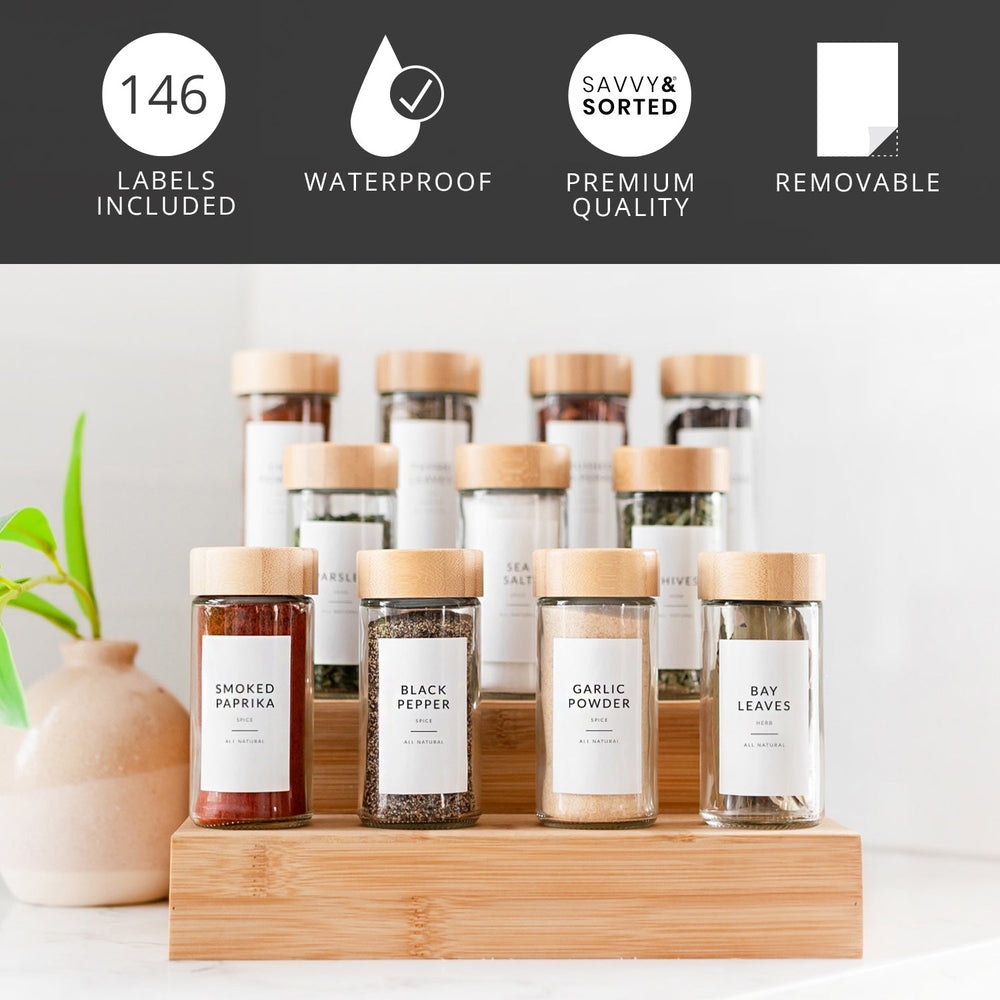 Minimalist Spice Labels – 146 Pack
